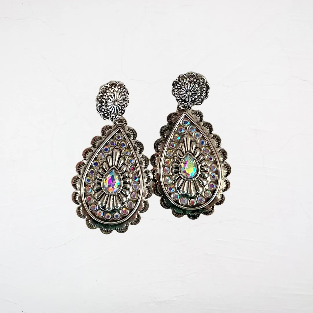 Concho Teardrop Earrings