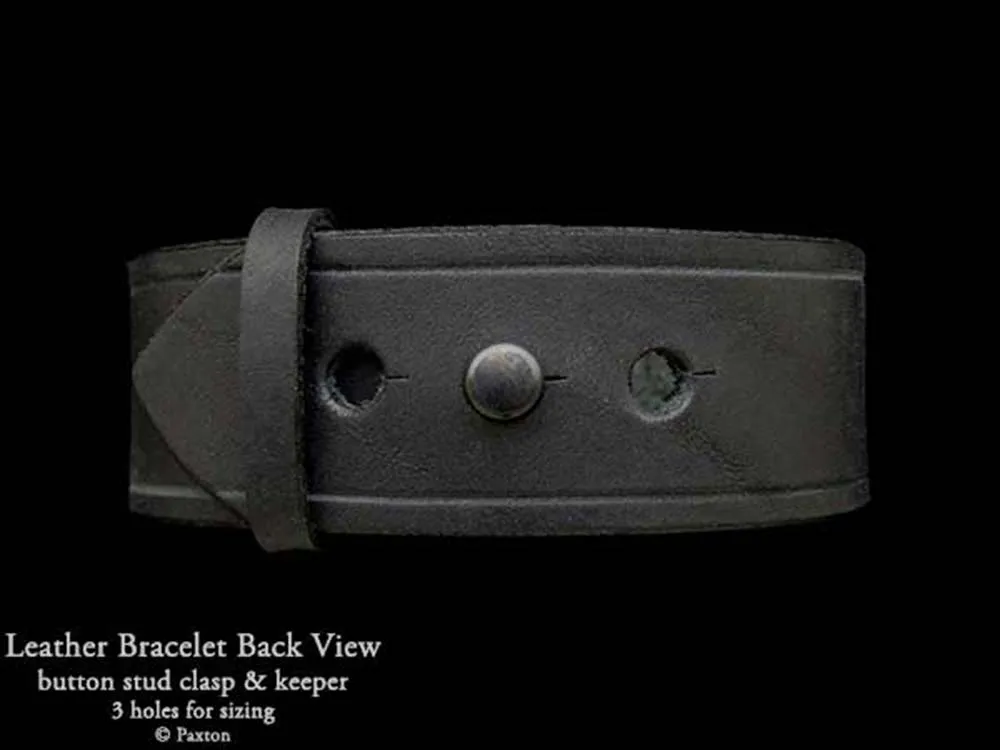 Cougar Panther Bracelet Sterling Silver on Genuine Leather