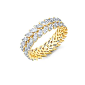 Crislu Double Row Marquis Cut Eternity Band Ring