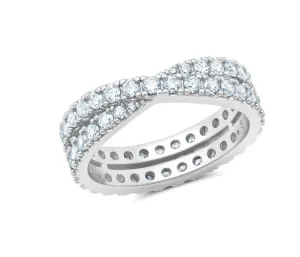 Crislu Grace Eternity Band in Platinum