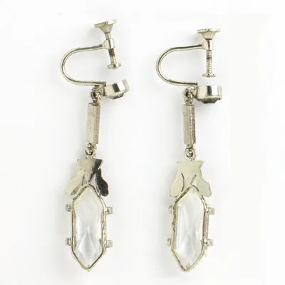 Crystal & Marcasite Dangling Czech Earrings