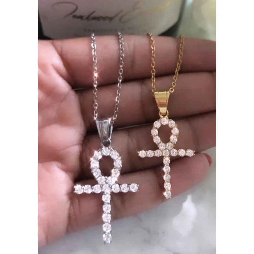 Crystal Ankh Necklace