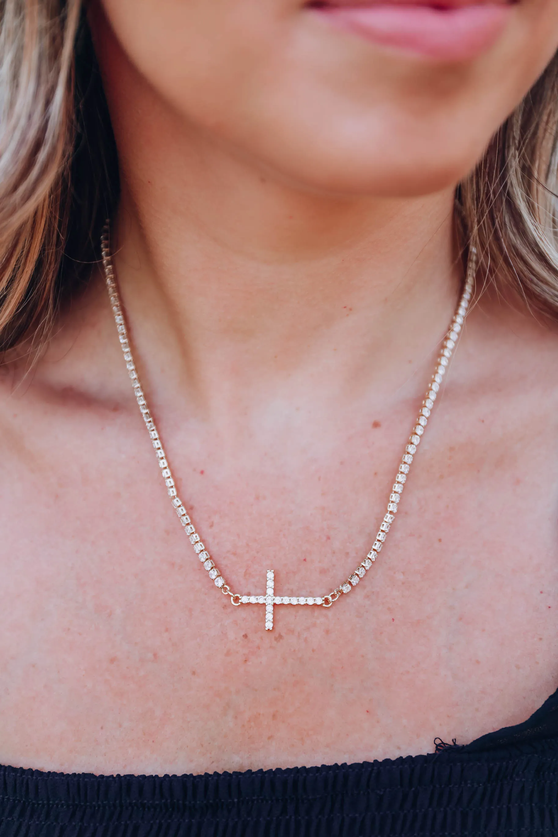 Crystal Cross Necklace by Treasure Jewels