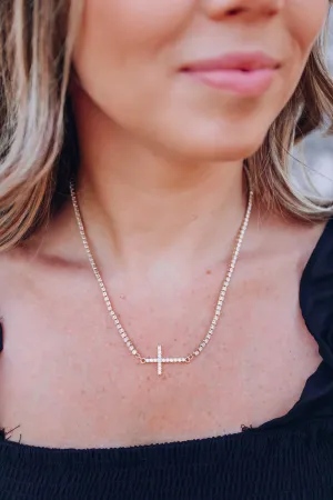 Crystal Cross Necklace by Treasure Jewels