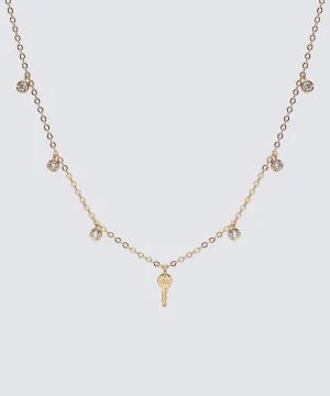 Crystal Droplet   Mini Key Necklace
