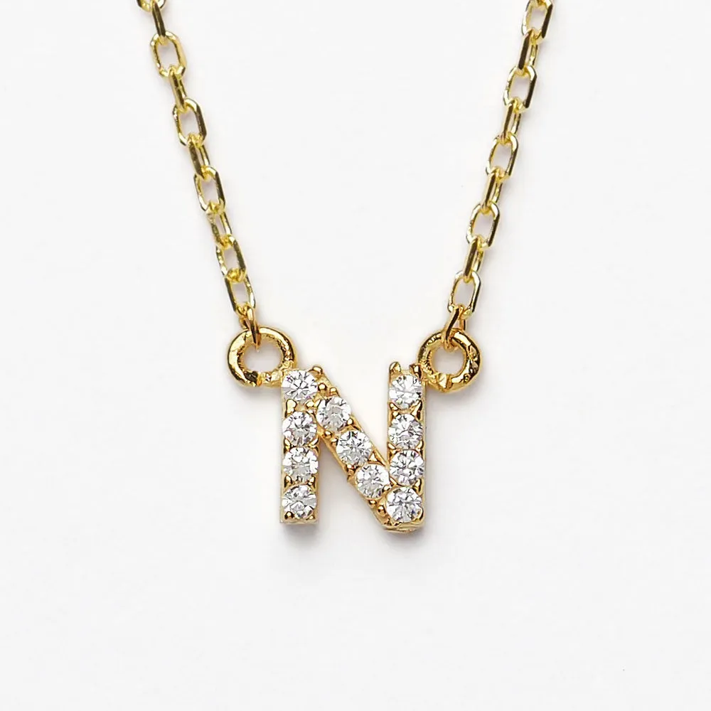 Crystal Initial Necklace