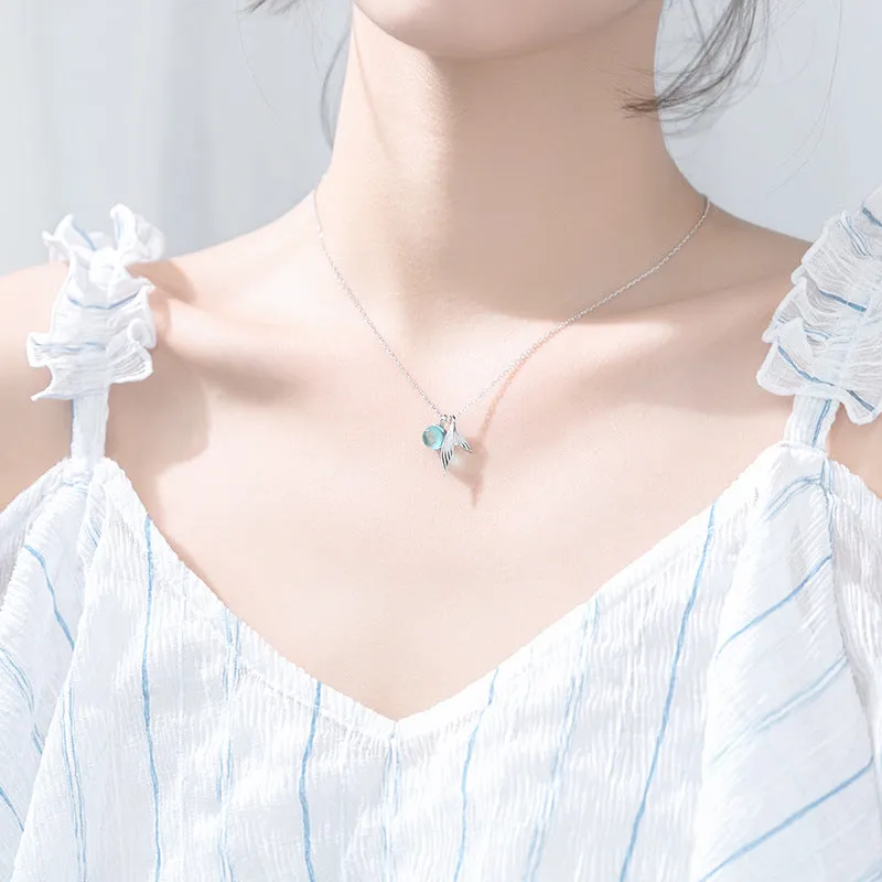 Crystal Mermaid Necklace (925 Sterling Silver)