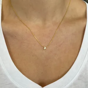 Crystal Moon Necklace Gold