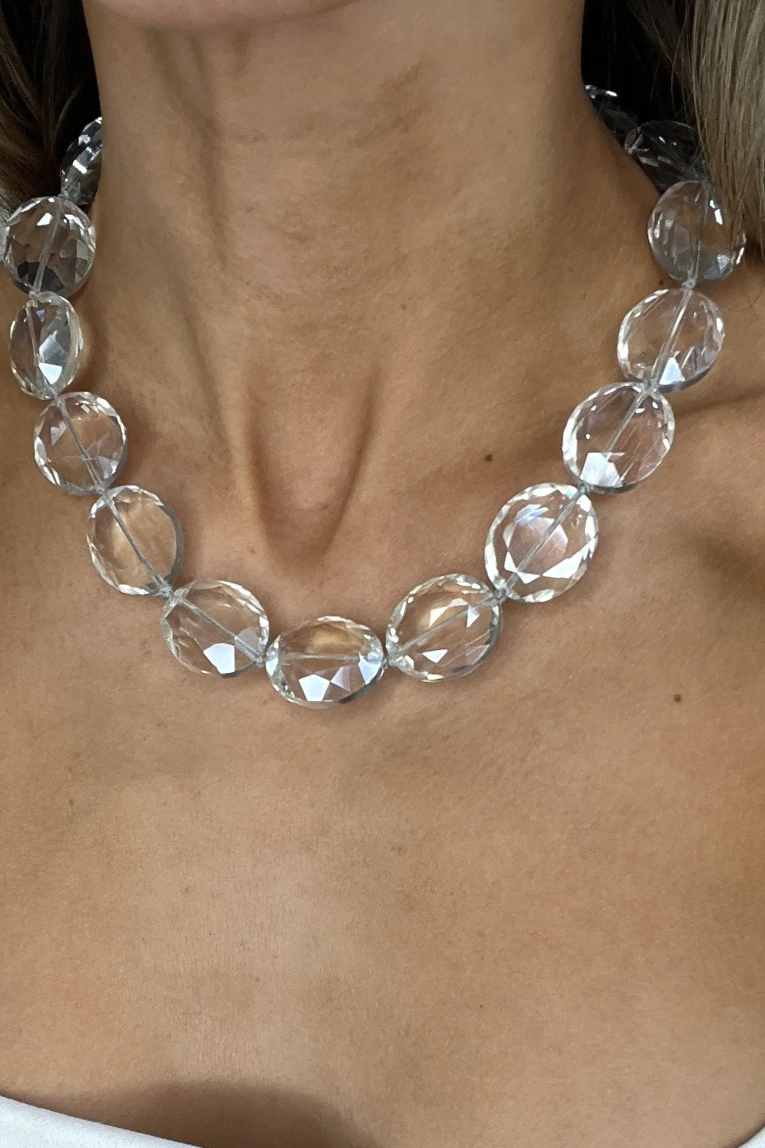 Crystal Oval Short Necklace