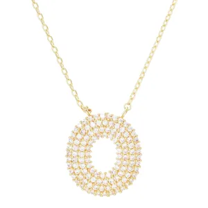 Crystal Puff Initial Necklace O