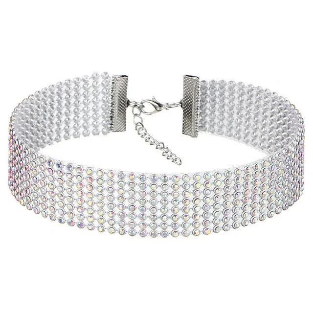 Crystal Rhinestone Gothic Choker Jewelry Necklace for Woman