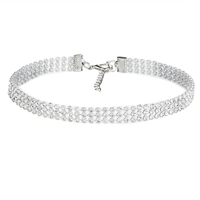 Crystal Rhinestone Gothic Choker Jewelry Necklace for Woman