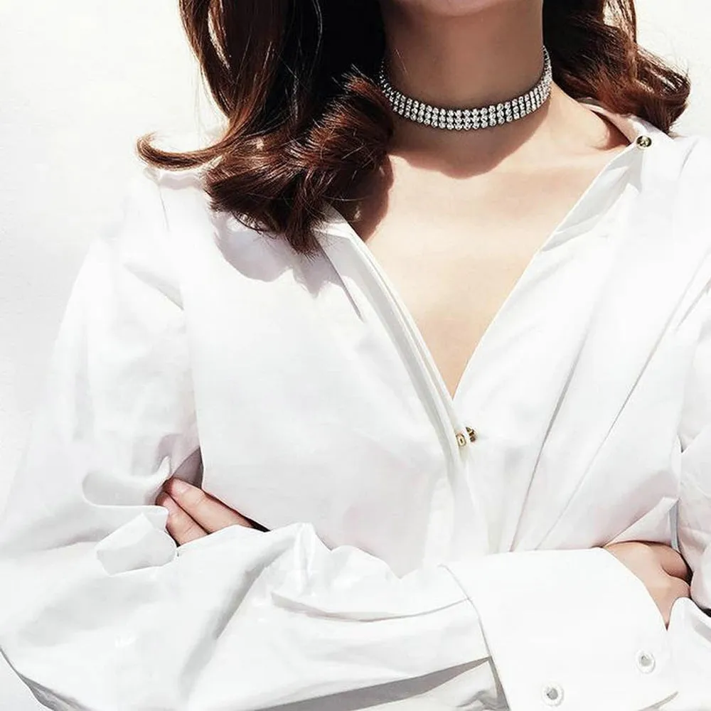 Crystal Rhinestone Gothic Choker Jewelry Necklace for Woman