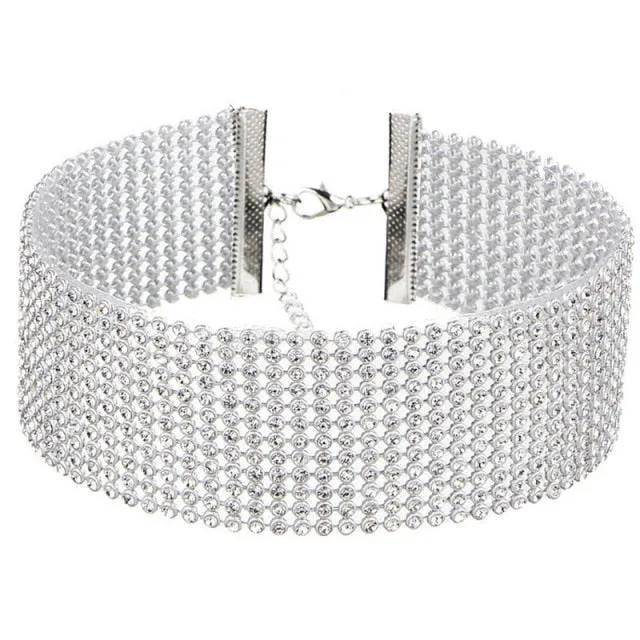 Crystal Rhinestone Gothic Choker Jewelry Necklace for Woman