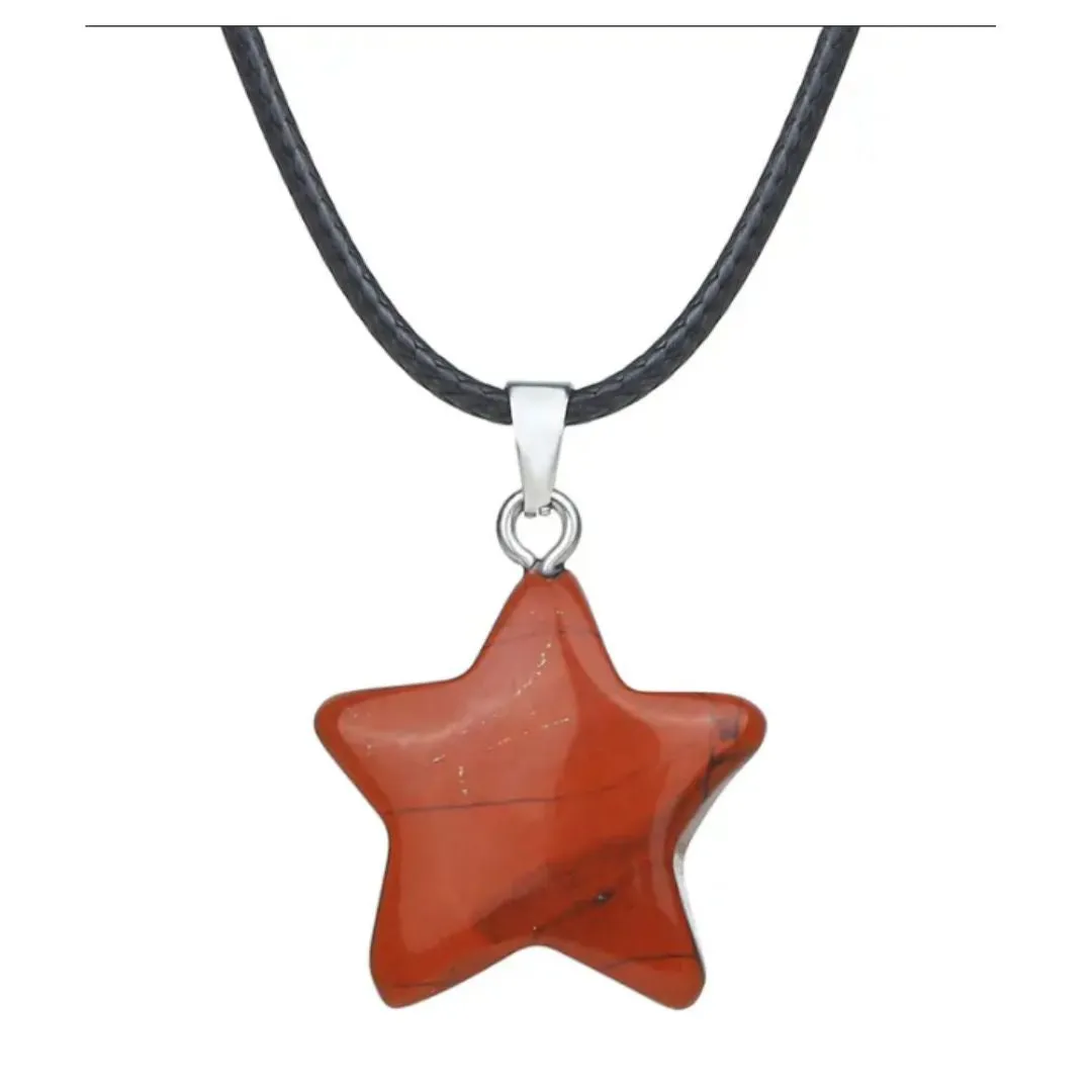 Crystal Star Pendant with Cord