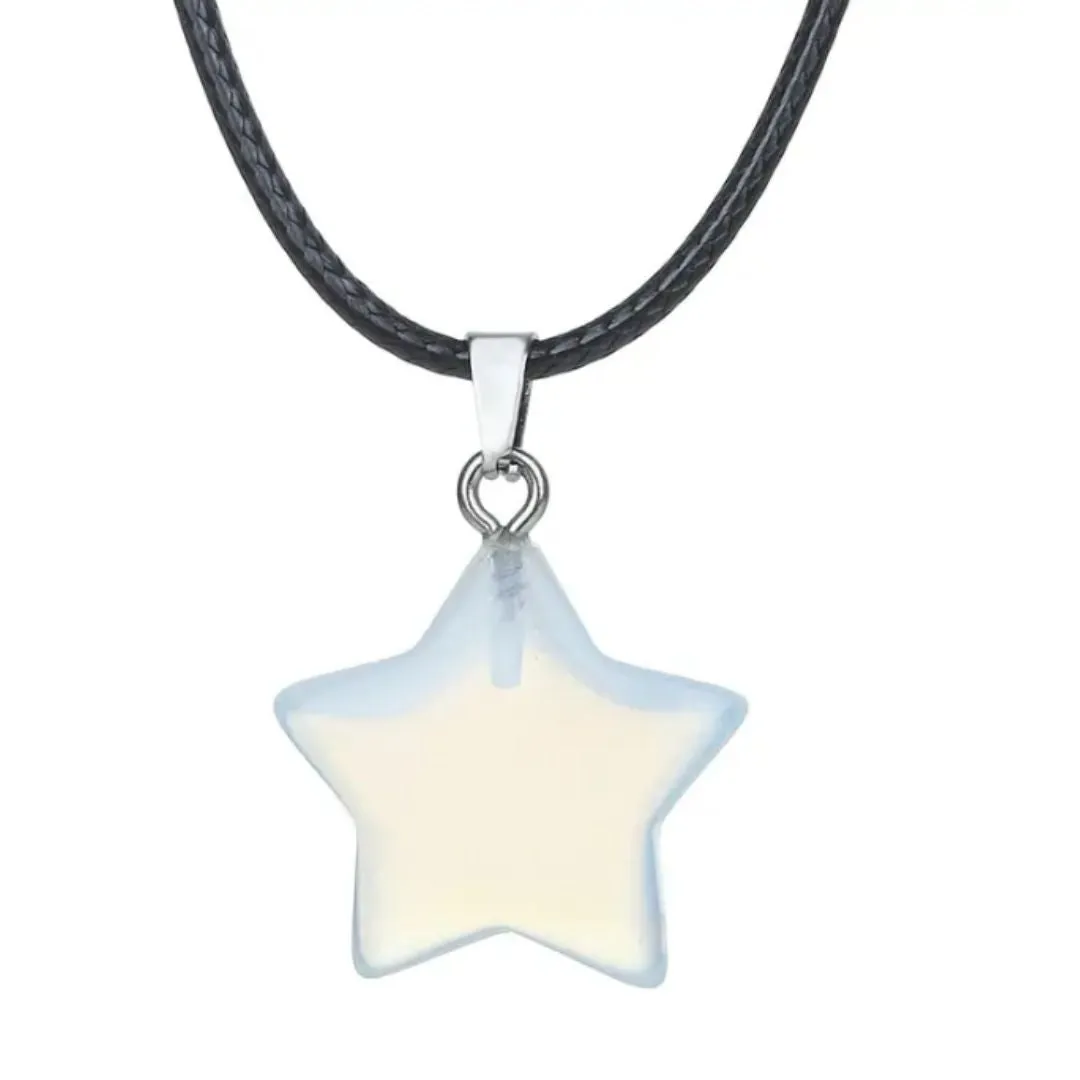 Crystal Star Pendant with Cord
