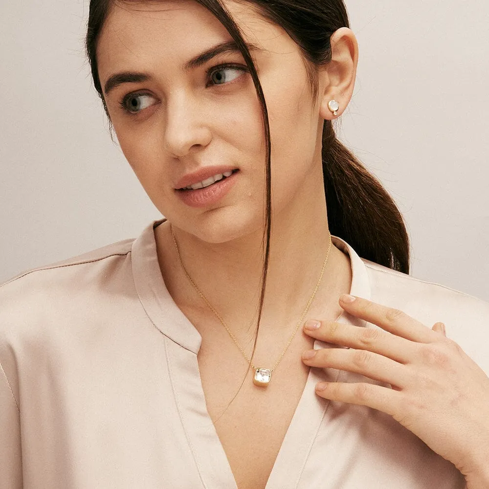 Cushion Bezel Necklace