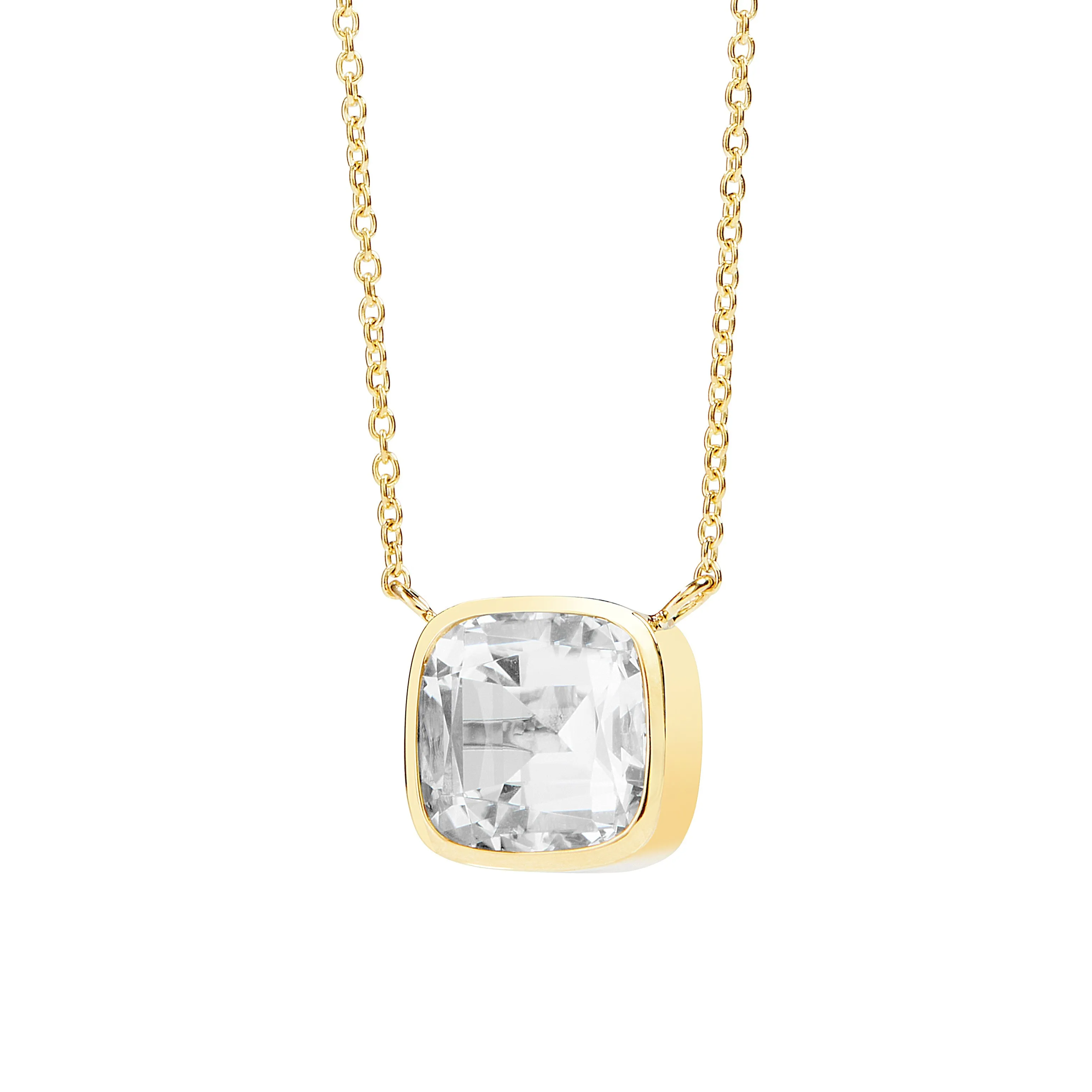Cushion Bezel Necklace