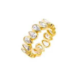 CZ Bezel Teardrop Eternity Band