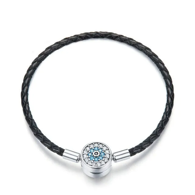 CZ Leather Bracelets