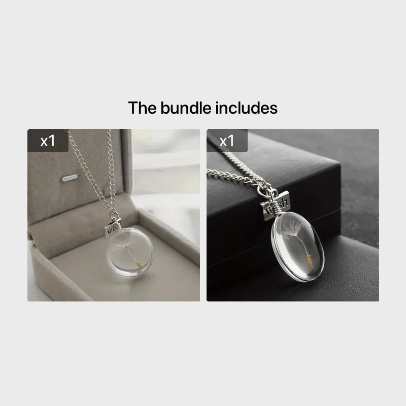 Dandelion Oval Crystal Pendant Necklace for Men