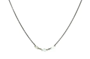Darkened 14k necklace with 3 Marquis Diamonds