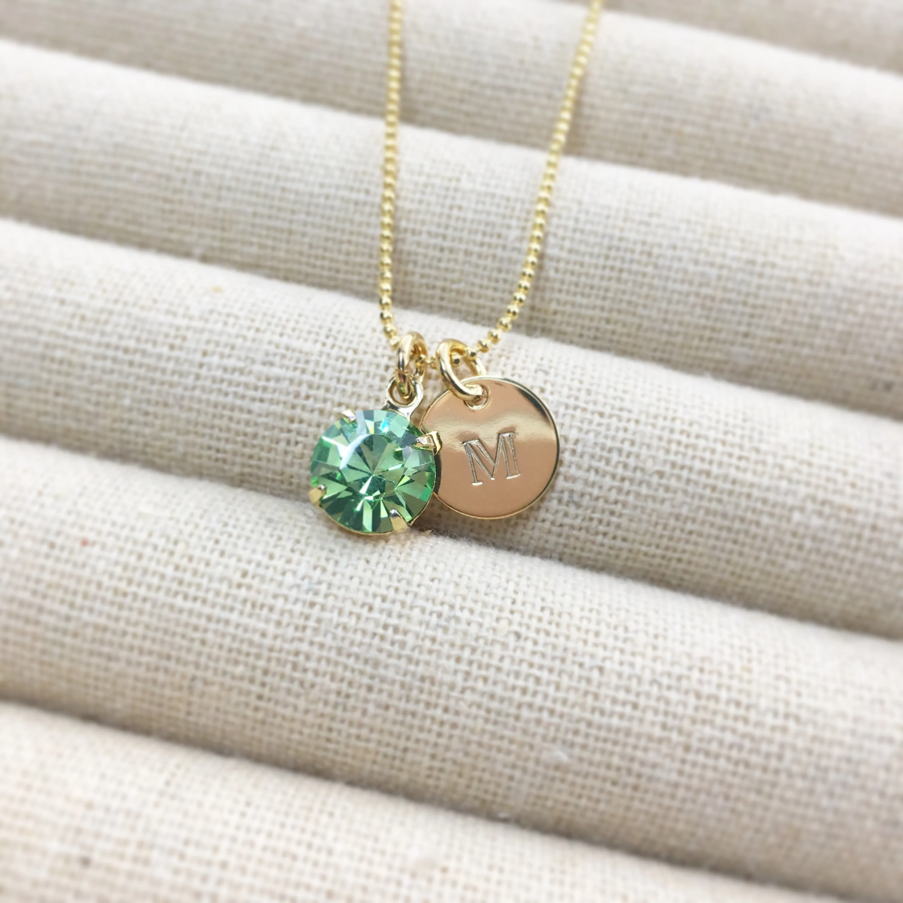 Diamante Birthstone Initial Necklace