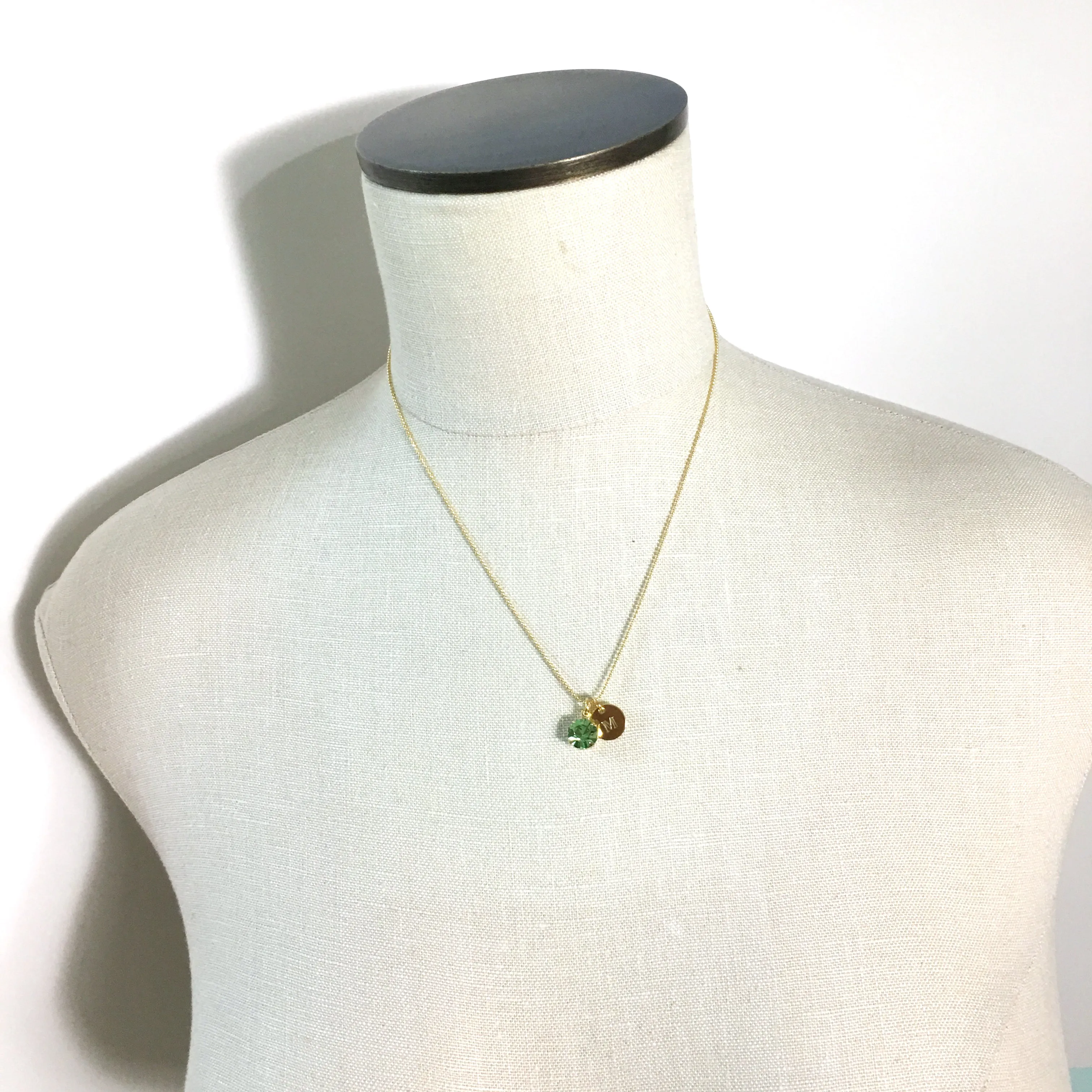 Diamante Birthstone Initial Necklace