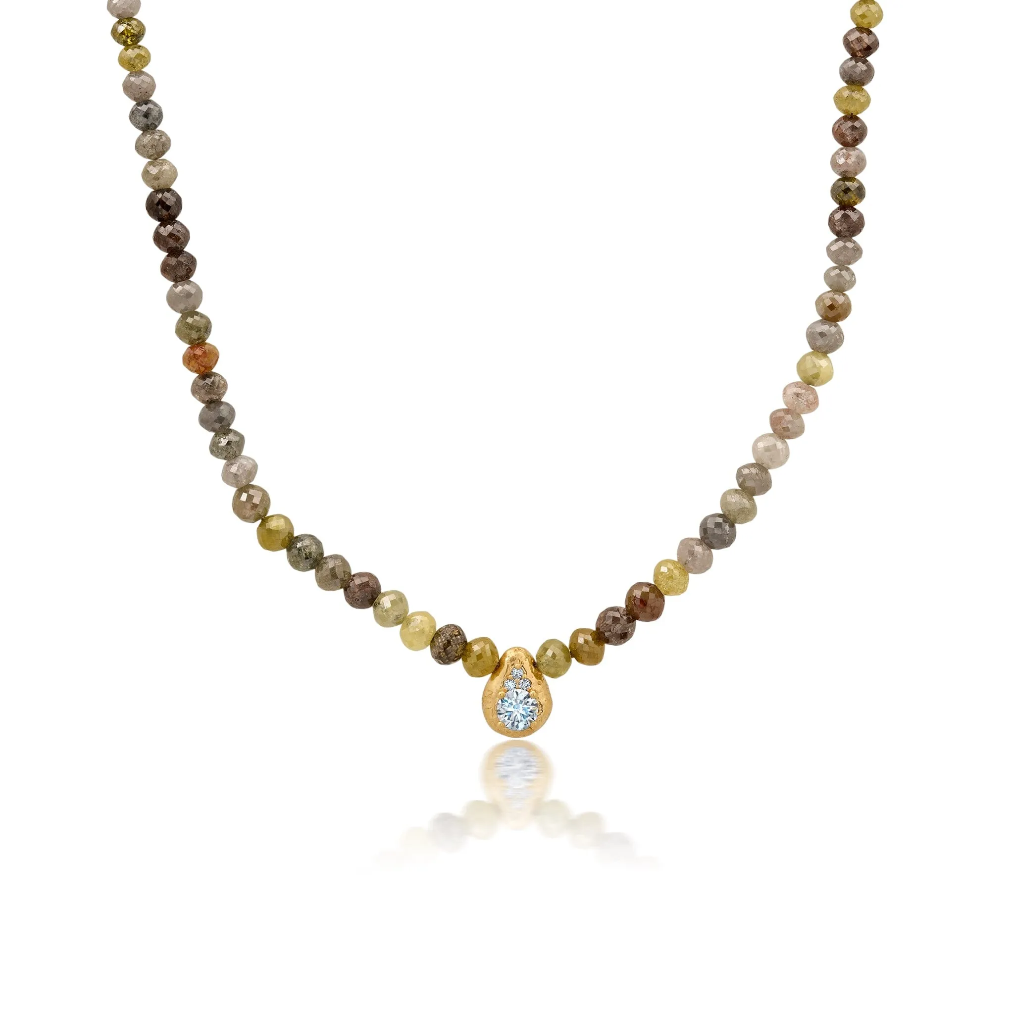 Diamond Beaded Moonscape Necklace