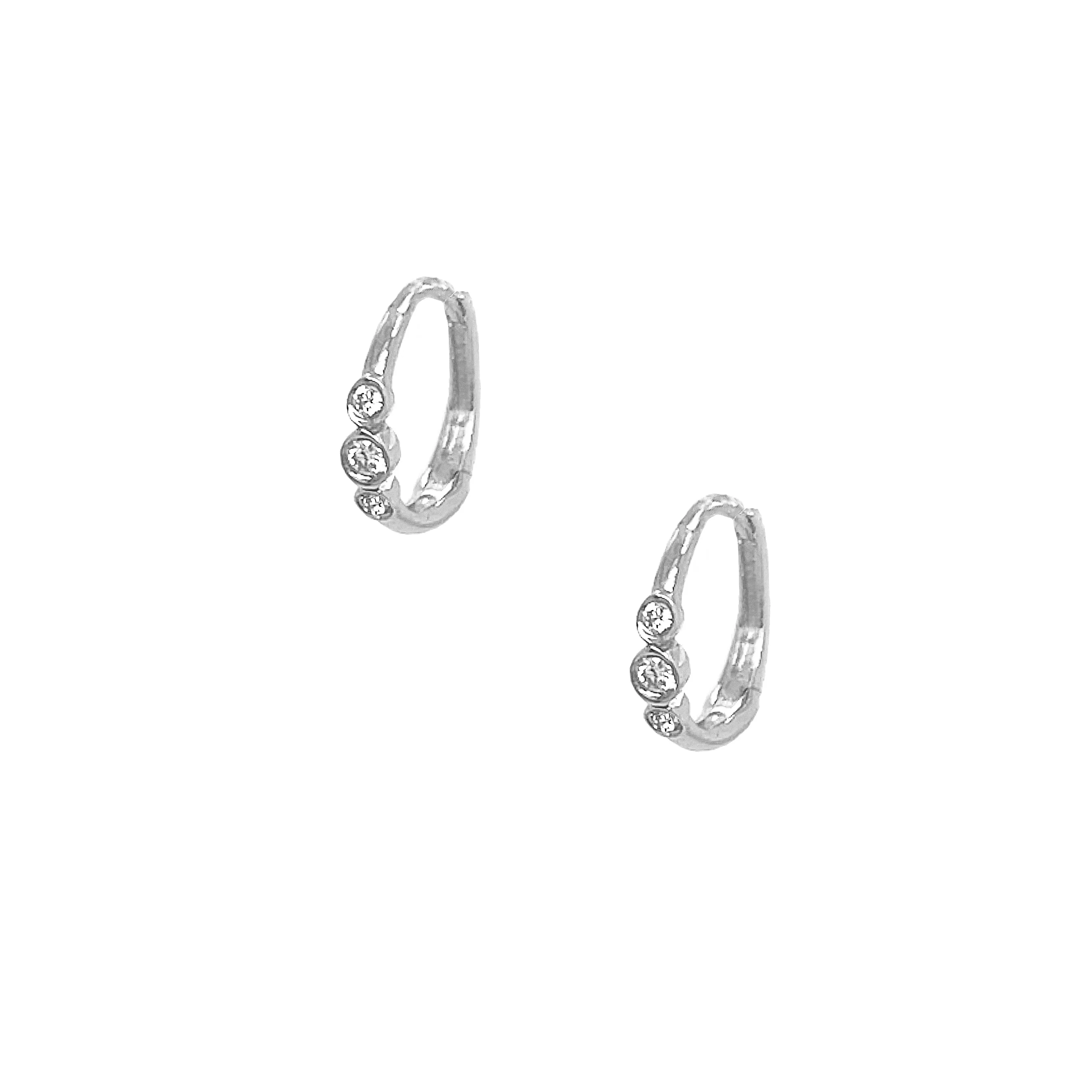 Diamond Bezel Huggie Earrings