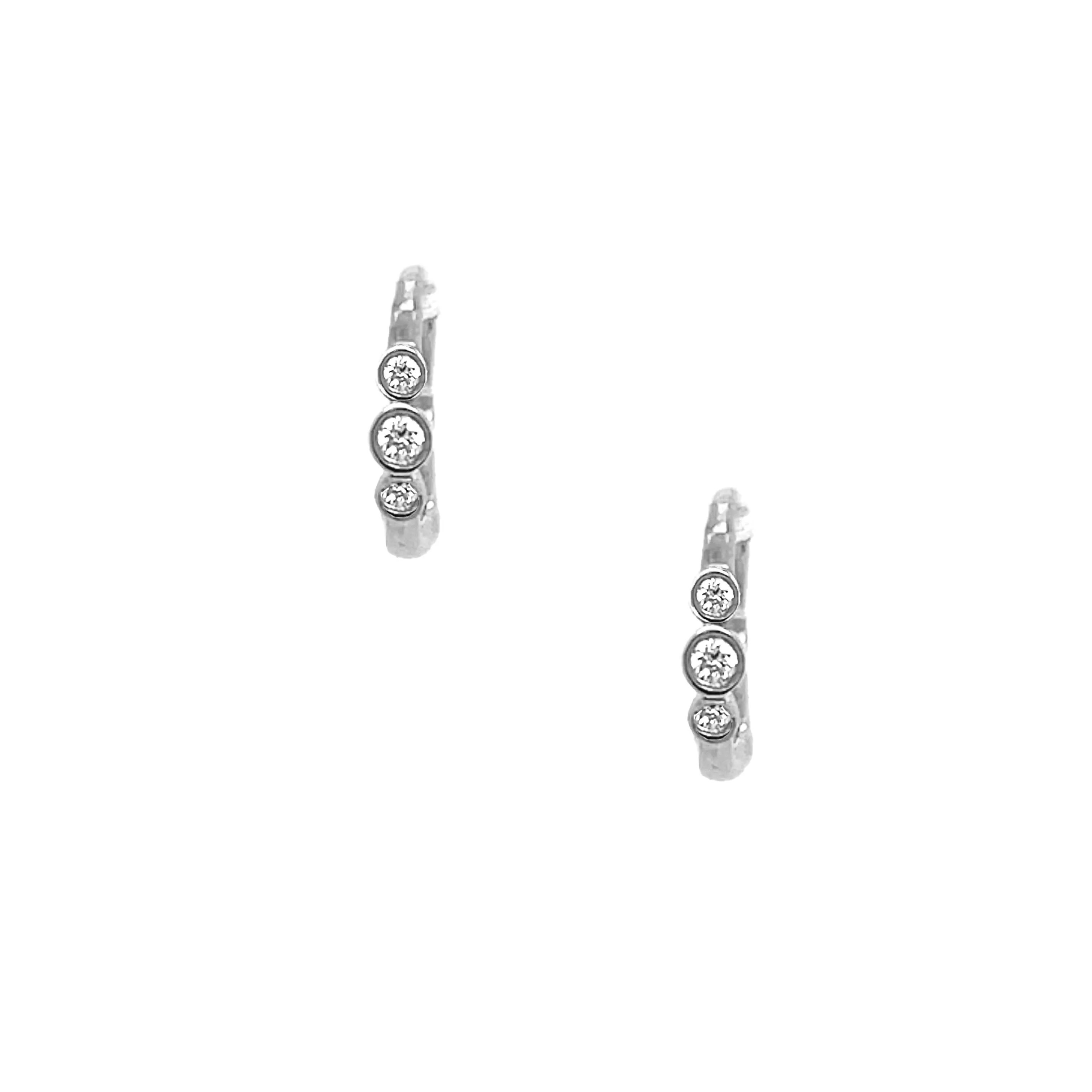 Diamond Bezel Huggie Earrings