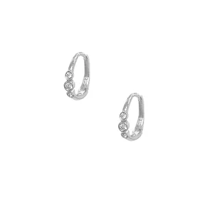 Diamond Bezel Huggie Earrings