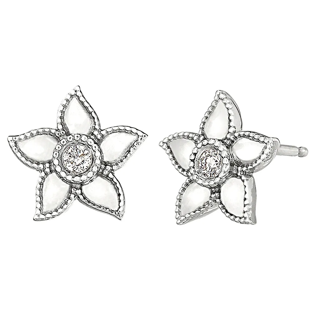 Diamond Flower Gold Earring