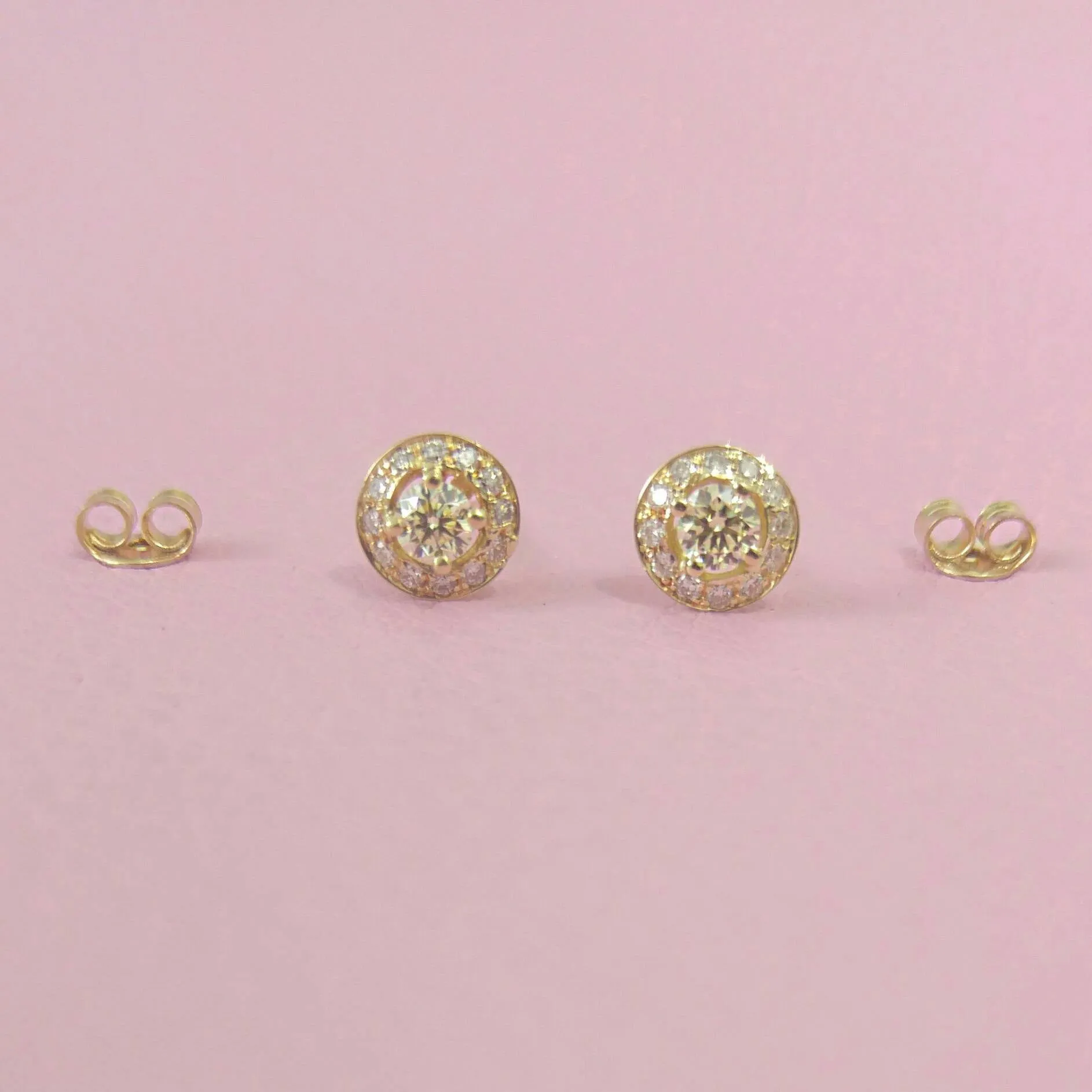 Diamond Halo Earrings - Diamond Cluster Earrings