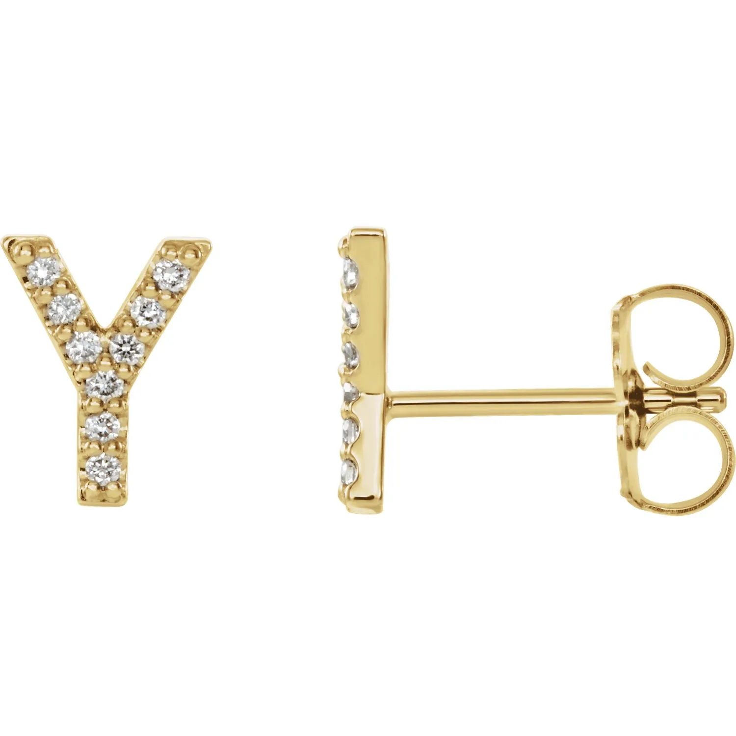 Diamond Initial Earring
