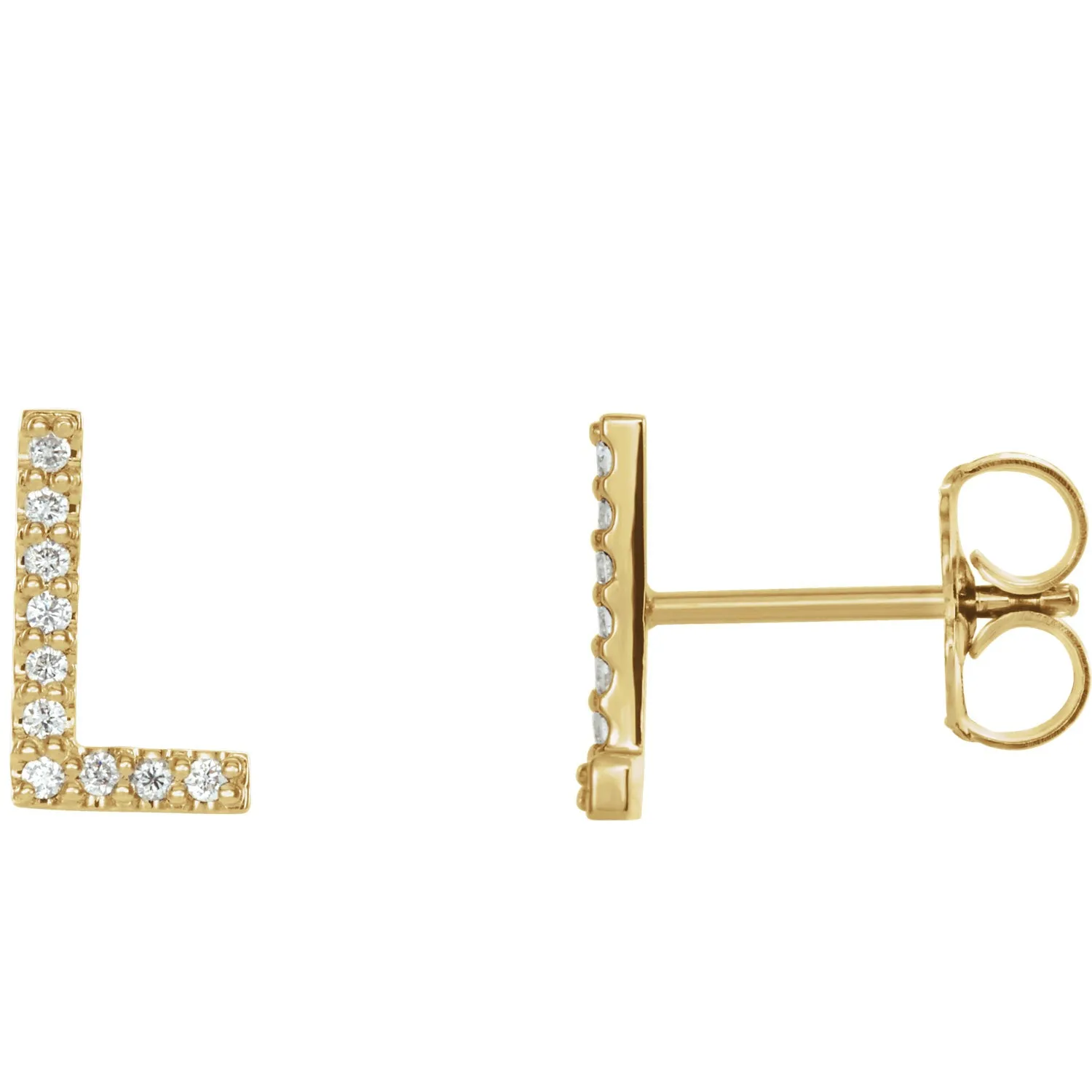 Diamond Initial Earring
