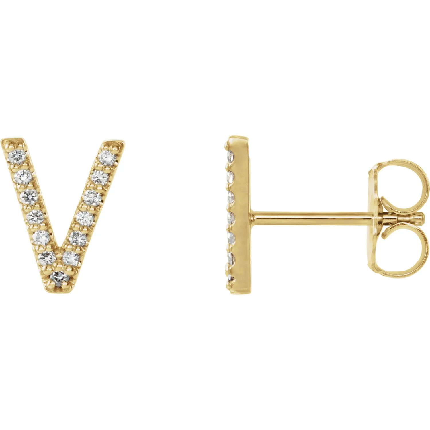 Diamond Initial Earring