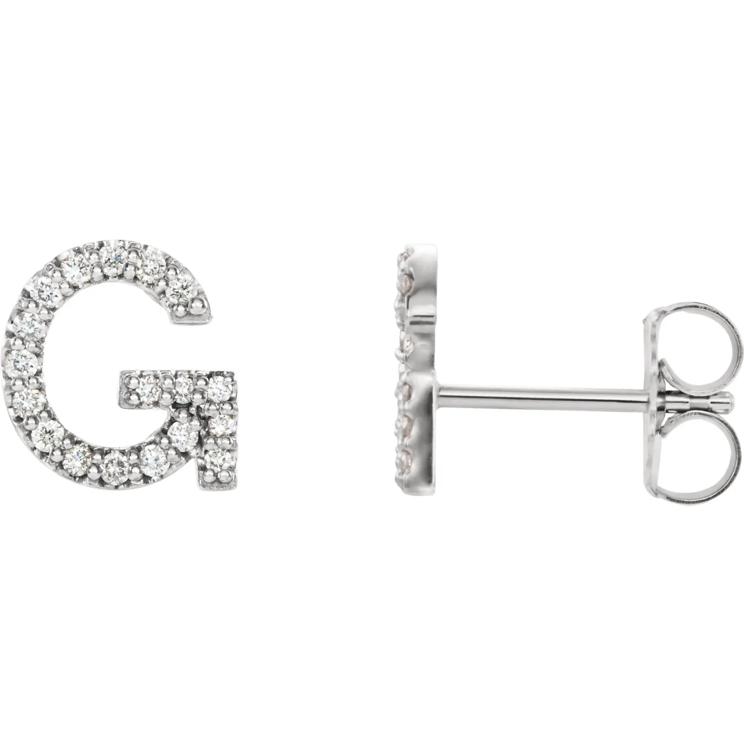 Diamond Initial Earring
