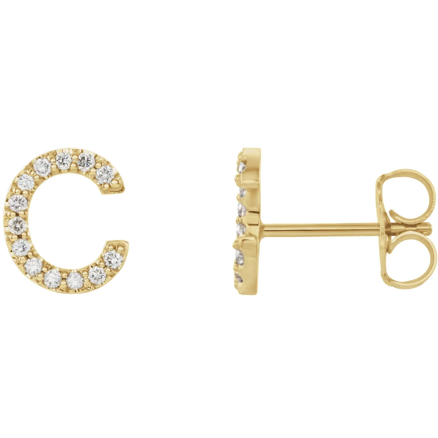 Diamond Initial Earring