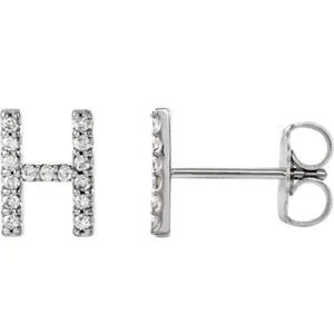 Diamond Initial Earring