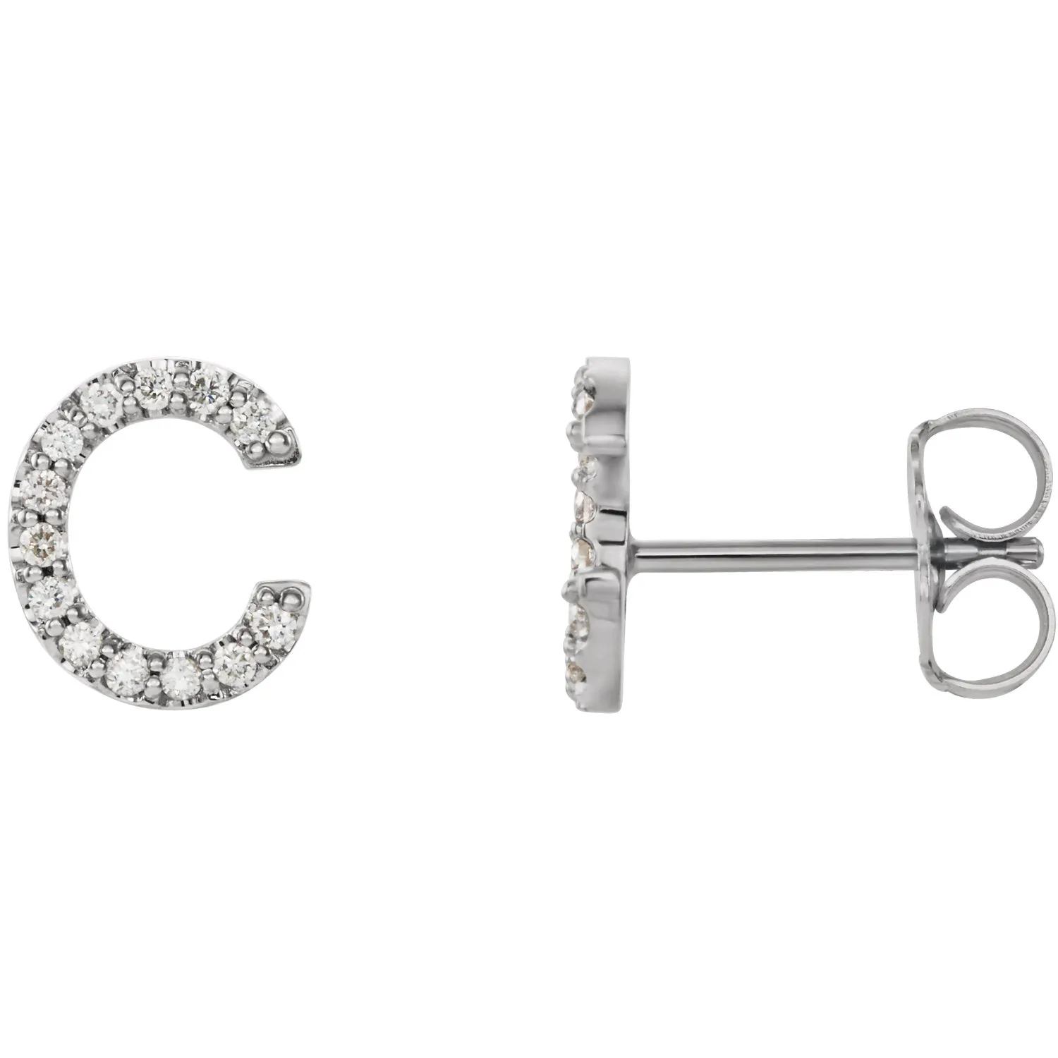 Diamond Initial Earring