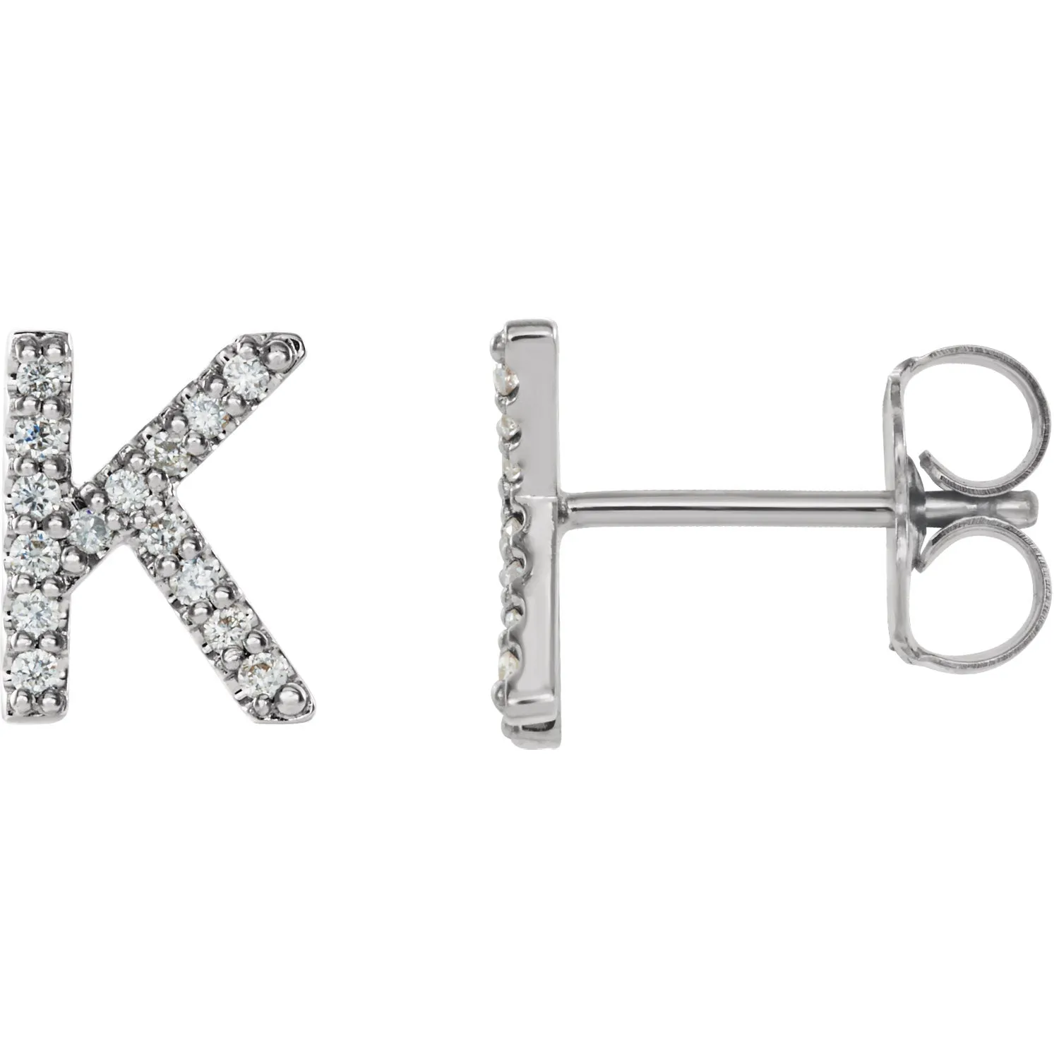 Diamond Initial Earring