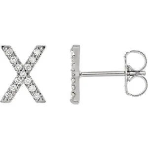 Diamond Initial Earring