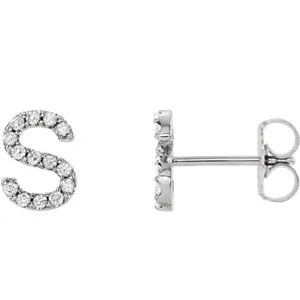 Diamond Initial Earring