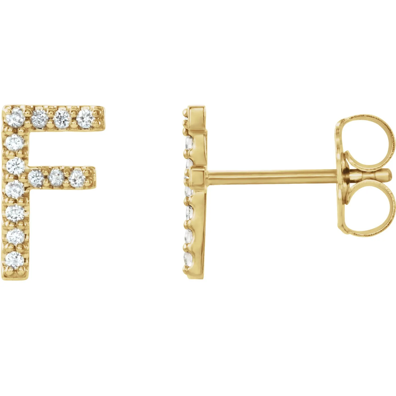 Diamond Initial Earring