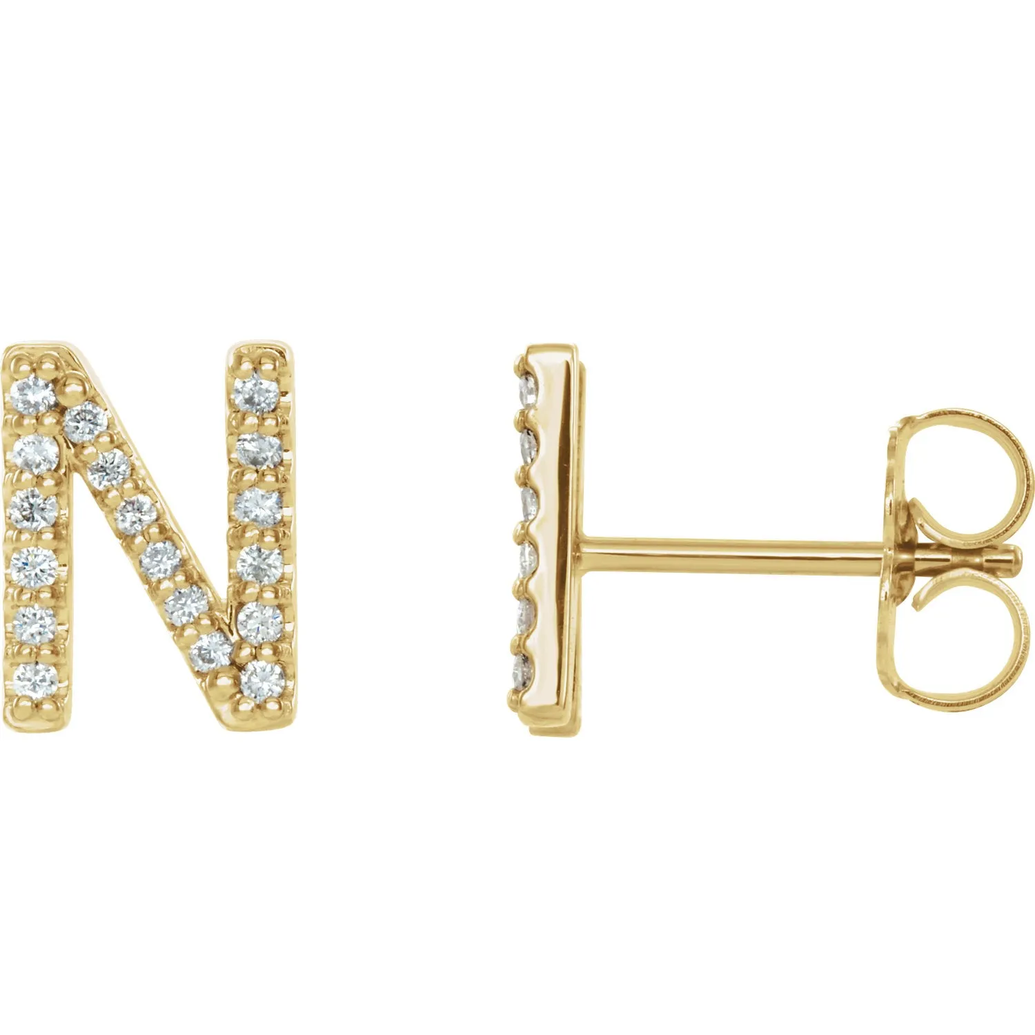 Diamond Initial Earring
