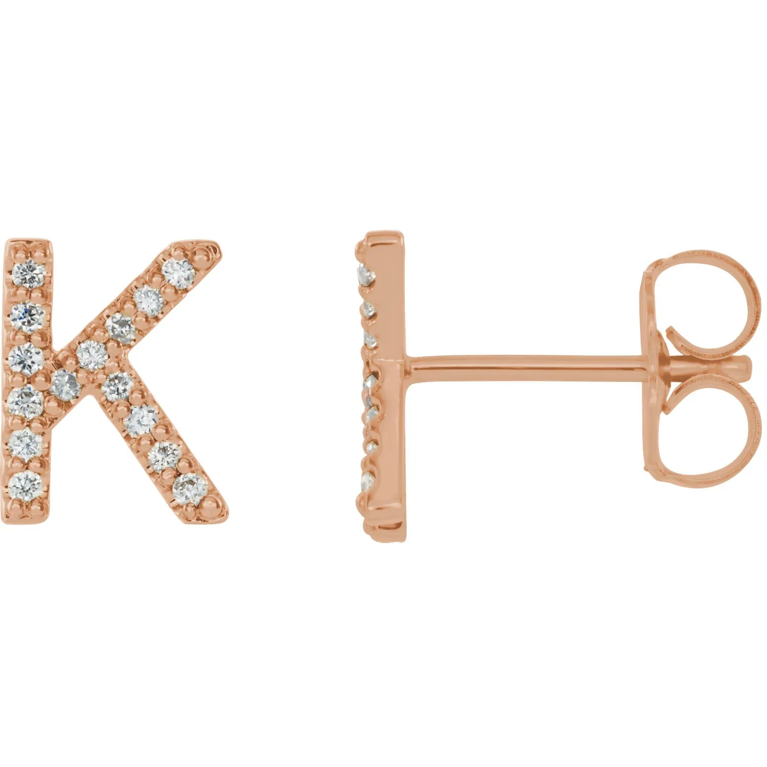 Diamond Initial Earring