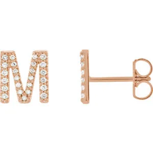 Diamond Initial Earring