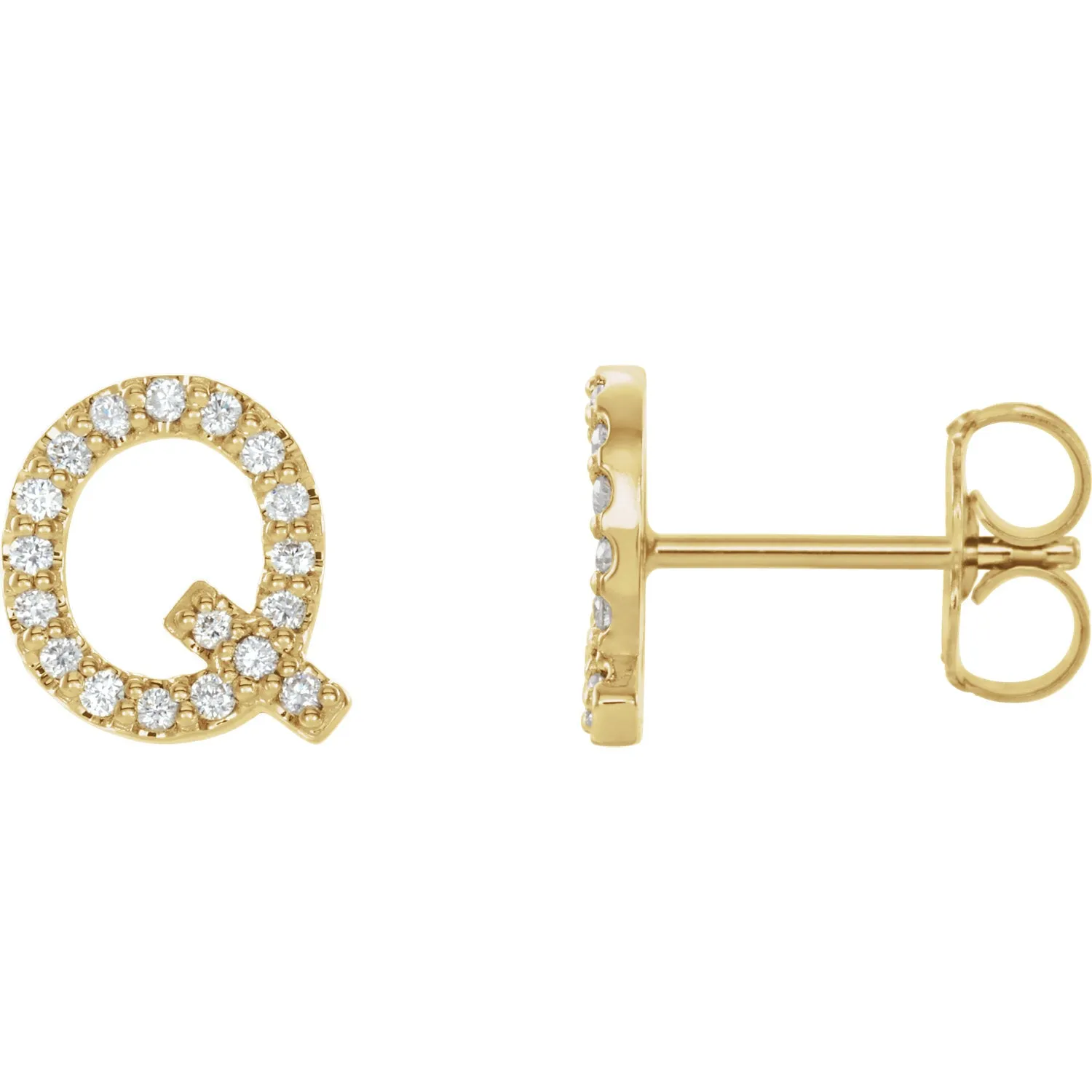 Diamond Initial Earring