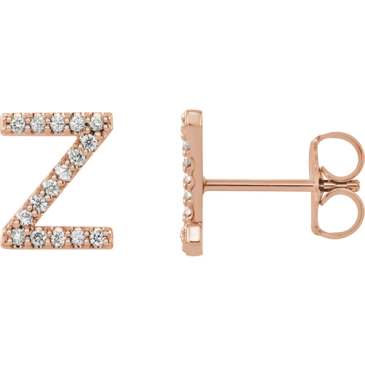 Diamond Initial Earring